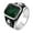 Silver Green, variant on Unisex Stainless Steel Personality Vintage Hip Hop Punk Skull Head with Square Cut Large Green Gemstone Biker Ring Silver Size 11
