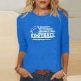 thumbnail image 1 of Blouse pour Femmes T-shirt Imprimé Mode Manches 3/4 Blouse Col Rond Hauts Décontractés, 1 of 1