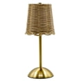 thumbnail image 2 of Boho Rattan Table Lamp, Wicker Night Light, LED Rechargeable Reading Lights, 3 Color Touch Control Dimmable Bedside Lamps Living Room Bedroom Office Lighting Home Outdoor Decoration, 2 of 8