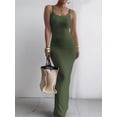 thumbnail image 4 of Women'S Summer Long Dress Casual Slip Slim Sleeveless Bodycon Maxi Dresses for Women Army Green S, 4 of 7
