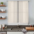 thumbnail image 5 of Grey Striped Sheer Curtains 45 Inches Long, Beige Geometric Modern Minimalist Light Filering Curtains, Breathable Simi Curtain Privacy Drapes for Kitchen Bathroom Lightweight Small Window Treatment, 5 of 9
