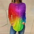 thumbnail image 2 of QATAINLAV Womens Long Sleeve Fall Tops 2024 Trendy Print Tshirts Casual Loose Round Neck Clothes Plus Size Pullover Blouses Multicolor L, 2 of 6