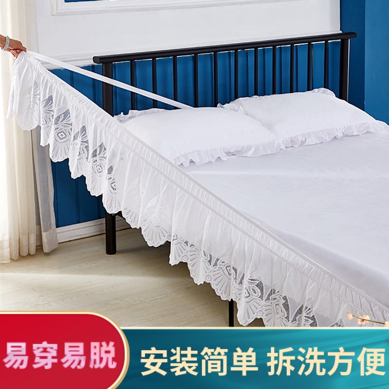 suxuMhao Lace White Bed Skirt- Full Size 47×78×15IN,1 Piece Elastic Bed Skirt, Bed Ruffles Full Size, Skirt for Bed,Full Size Dust Ruffle,Dust Ruffle Without a Bed Top Covering,Lace Design,Style A