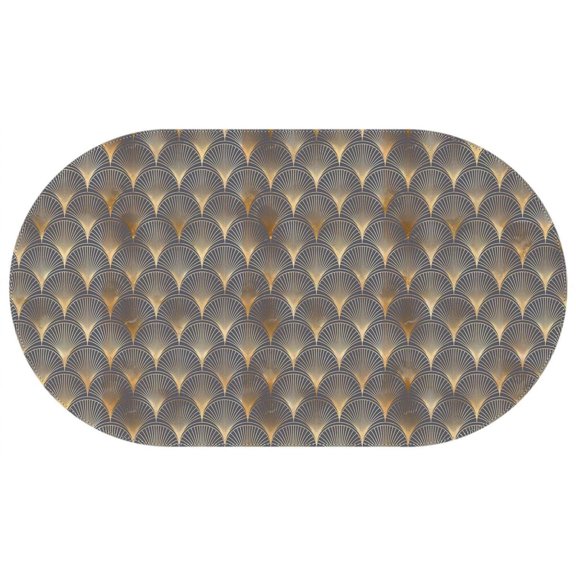Oval Waterproof Tablecloth Grey Bronzing Reusable Indoor/Outdoor Durable Table Cover 60 Inch X 102 Inch