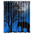 thumbnail image 1 of Cortina de ducha Impermeable ABPHQTO Animales Noche Oscura Elefante 150x180 cm, 1 of 2