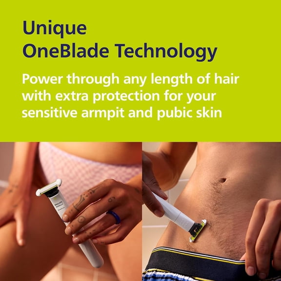 OneBlade Intimate Body Groomer with SkinProtect Blades for Safe Shaving and Trimming