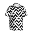 thumbnail image 2 of Black And White Stripe Line Hawaiian Shirts For Men, Summer Short-Sleeve Relaxed-Fit Button-Down Shirts Medium, 2 of 9