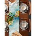 thumbnail image 2 of nqOlkjepod Summer Coastal Table Runner 70 Inches Long Farmhouse Dress Scarves, Ocean Flower Sea Starfish Shells Dining Tablerunner for Coffee Table/Kitchen Island/Party Décor, 13" x 70", 2 of 8