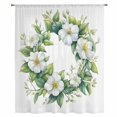 thumbnail image 2 of Botanical Sage Green Sheer Curtains 45 Inches Long, Garden Florals Spring Light Filering Curtains, Breathable Simi Curtain Privacy Drapes for Kitchen Bathroom Lightweight Small Window Treatment, 2 of 9