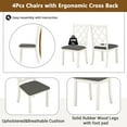 thumbnail image 5 of Mid-Century Solid Wood Upholstered Dining Chairs Set of 4, Modern 4 Accent Chairs with Solid Wood Legs for Famlies, Durable Kitchen Chairs for Dining Room and Small Places, Gray, 5 of 7