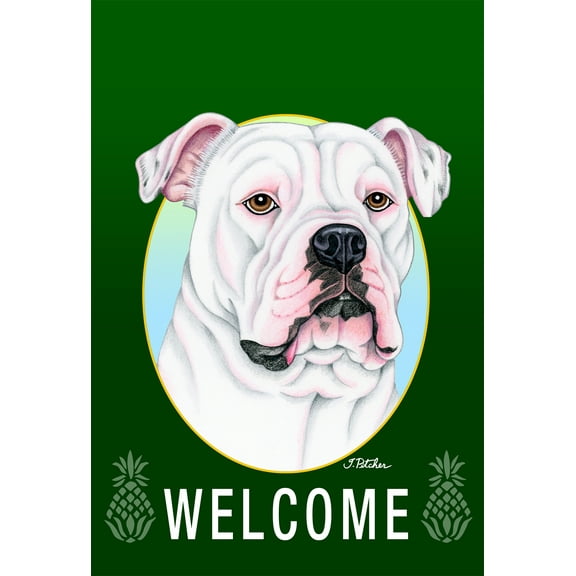 American Bulldog - Best of Breed Welcome Pineapples House Flags