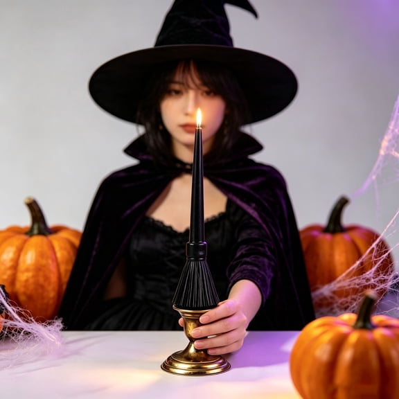 ShengapQ Halloween Witch Stick Candle Halloween Candle Decorative Piece Festive Decor Perfect for Parties, Home Decoration, Tabletop Display, Mysterious Atmosphere