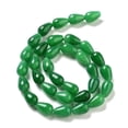 thumbnail image 3 of Natural Malaysia Jade Dyed Beads Strands Teardrop Green 12x8mm Hole: 1.2mm about 33~34pcs/strand 15.16~16.54''(38.5~42cm), 3 of 5