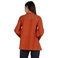 thumbnail image 4 of Moomaya Womens Mandarin Collar Tunic Full Sleeve Summer Plain Cotton Top, 4 of 7