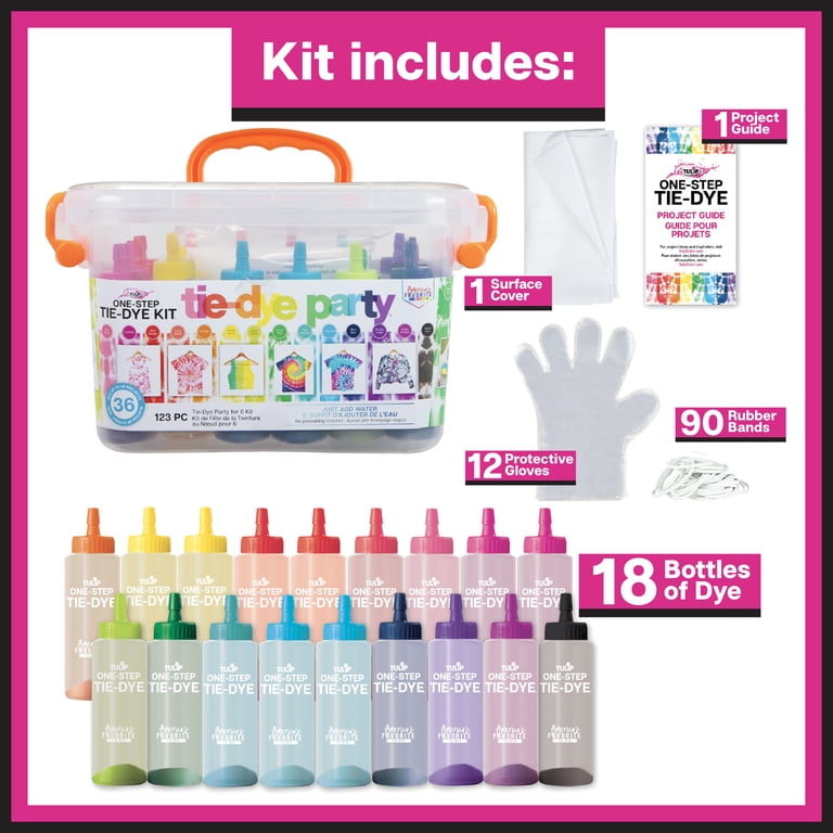 Tulip One-Step Crafts Tie-Dye Party Kit: 123 pieces for Group Fun