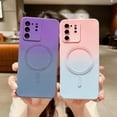 thumbnail image 5 of Magnetic for Samsung Galaxy S20 Ultra Case, Compatible with MagSafe, Camera Lens Film Protection Shockproof Gradient Silicone Cover for Galaxy S20 Ultra 6.9" (Pink Blue), 5 of 8