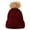 Red, variant on Prolriy Beanies Hats Men Womens Winter Knitted Hat with Faux Pom Warm Knit Cap for Women Hats for Men Navy One Size