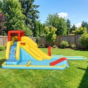 Redsmile 7-in-1 Inflatable Dual Slide Water Park Bounce House Without Blower - Multicolor - Kids Birthday Party