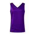 thumbnail image 6 of Endives Women's Silk Satin Tank Tops V Neck Casual Solid Sleeveless Camisole Blouses Summer Basic Work Shirts, 6 of 8