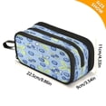 thumbnail image 3 of Pencil Pouch Big Capacity Pencil Pen Case with Zipper Simple Stationery Bag Office Organizer Blueberry and Ribbon, 3 of 8