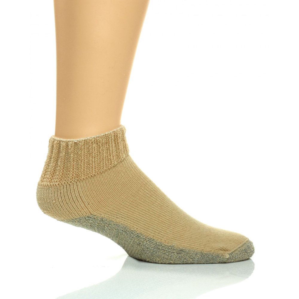 Catawba Sox Diabetic Care Quarter Crew Socks, Khaki, Medium Walmart
