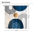 thumbnail image 5 of Blue Mid Century Modern Boho Shower Curtain 72Wx72L Inch Abstract Navy Rainbow Gold Leaves Minimalist Geometric Shower Curtain Bathroom Set Neutral Bath Curtain Bathtub Accessories Home Decor, 5 of 6