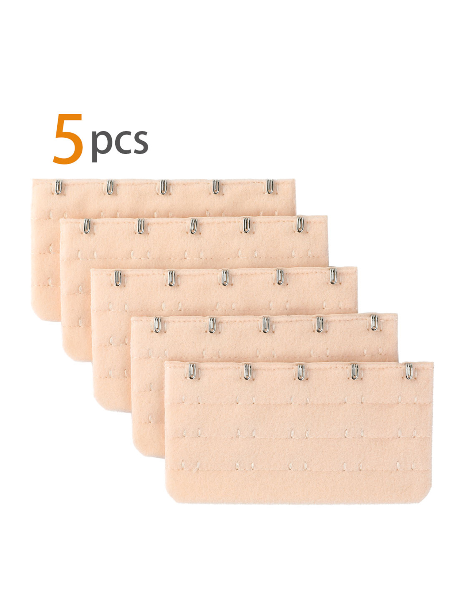 Unique Bargains Women's 3 Rows 5/6 Hooks Bra Extensions Beige 5
