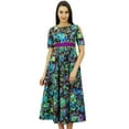 thumbnail image 2 of Bimba Women's Cotton Cold-Shoulder Long Dress With Pom Pom Chic Trendy Clothing, 2 of 8