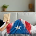 thumbnail image 3 of Puerto Rico Soft Flannel Fleece Throw Blanket, Sketch Hand-drawn Style National Country Flag with Grunge Look, Cozy Plush for Indoor and Outdoor Use, 50" x 60", Dark Coral Azure Blue, by Ambesonne, 3 of 5