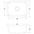 thumbnail image 3 of Fregadero Cocina Submontar 1 Tina 55 X 43 X 20 Eb Cs200 Eb Técnica Linea Clasica, 3 of 3