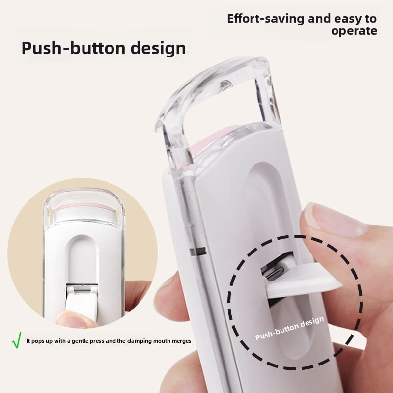 Press-type electric eyelash curler, curling and straightening in one, long-lasting curling, dual temperature control, Type-C rechargeable eyelash curler
