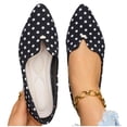 thumbnail image 5 of Miluxas Women’s Polka Dot Pointed Toe Flat Shoes, V-Cut Slip On Ballet Flats, Soft Lightweight Casual Walking Loafers Black 7.5(40), 5 of 9
