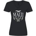 thumbnail image 3 of Inktastic Maui Hawaii Surfing Women's V-Neck T-Shirt, 3 of 5