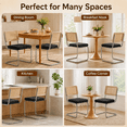 thumbnail image 6 of Dining Chairs Set of 2, PAPROOS Linen Upholstered Kitchen Chairs, Mid Century Dining Room Side Chairs Set with Cane Back and Stainless Steel Chrome Legs for Kitchen Living Room, Coffee, 6 of 10