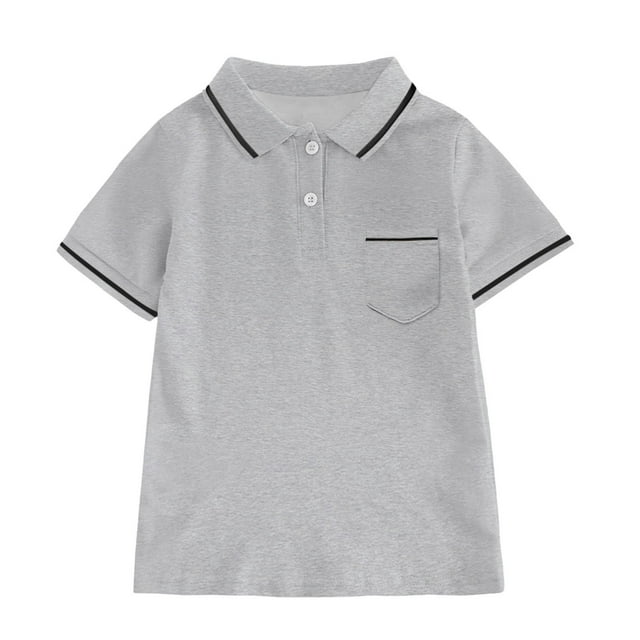 Polo Garçon Uniforme Uniforme pour Garçons Tee Tops Vêtements Enfants Manches Courtes 7-8 Ans