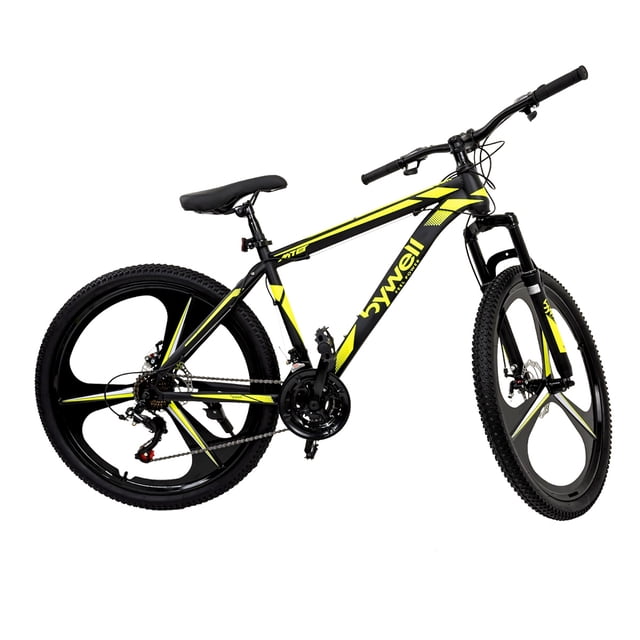 Bicicleta de montaña Bywell rodada 26 de 21 velocidades acero al carbono Amarilla