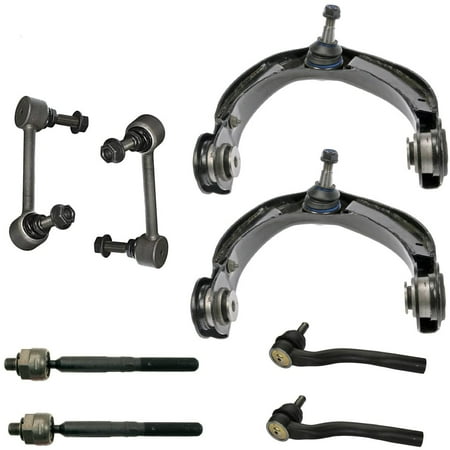 Pair Front Upper Control Arms, Inner Outer Tie Rods Front Sway Bar End Link 8pc Set Replacement for 11-15 Dodge Durango - [2011 Jeep Grand Cherokee] - [2012-2015 Grand Cherokee 3.6/5.7L]