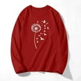 thumbnail image 4 of Women Long Sleeve T Shirt Round Neck Comfy Casual Tees Dandelion Printing Loose Fit Cute Shirts for Everyday 2025, 4 of 5