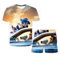 thumbnail image 3 of Camiseta de verano para niños y niñas 4-14T Sonic 2 traje para niños con estampado 3D sonic niños camisetas de manga corta patrón traje, 3 of 5