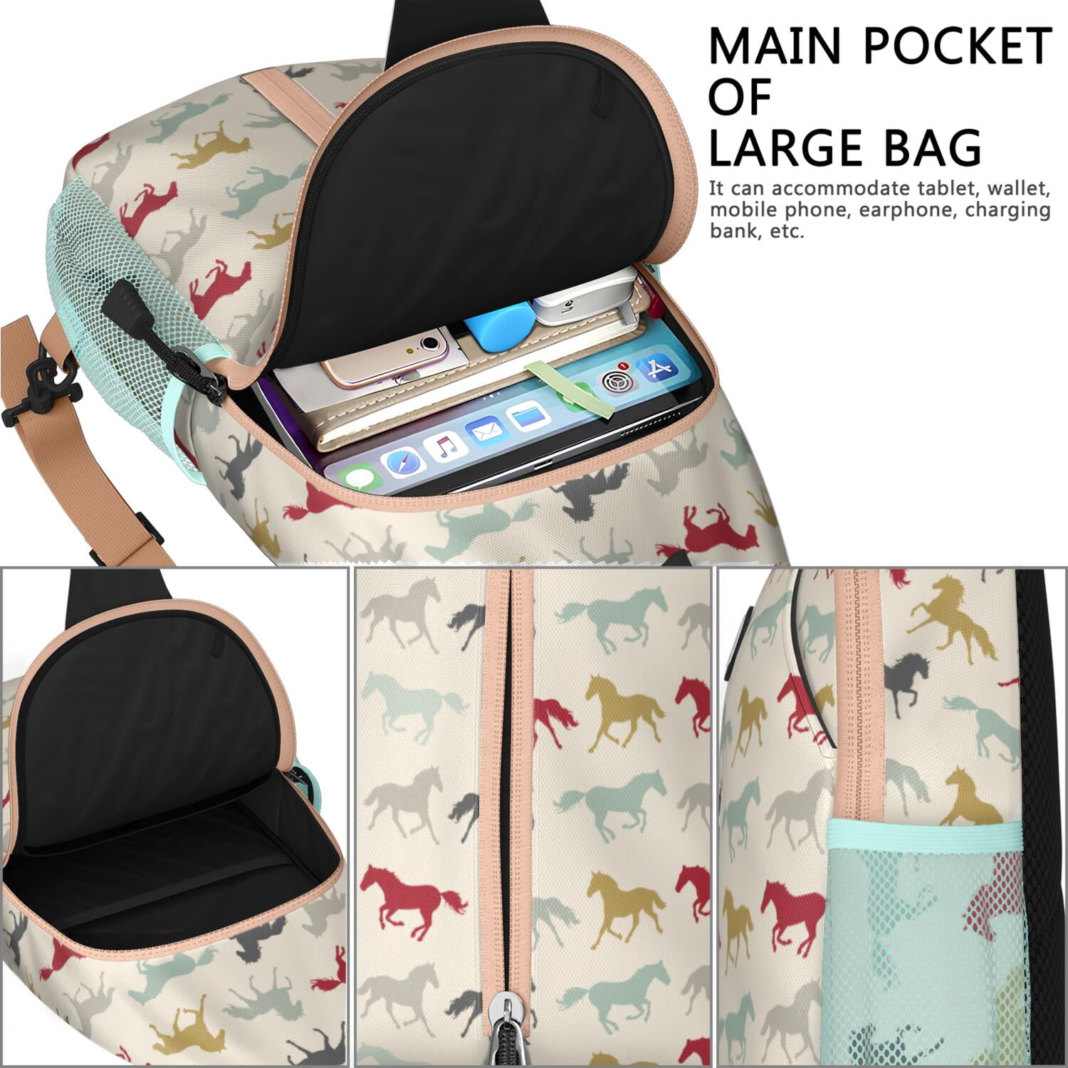 Butterfly and Rainbow Artistic Print Shoulder Bag – Watercolor Theme, Lightweight Build, Secure Storage – Fantasy Inspired