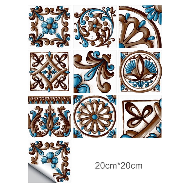 Billuyoard Etiqueta de la pared de la flor del azulejo de la pared Etiqueta engomada autoadhesiva impermeable del azulejo de la etiqueta del azulejo Decoración del hogar Nº 146 NO41 Billuyoard HA002473-146