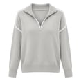 thumbnail image 6 of Atkumj Womens Lightweight Sweaters Stylish Half Zip Stand Collar Pullover Sweaters Casual Solid Color Long Sleeve Knitted Sweaters for Women 2XL, 6 of 8