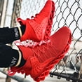 thumbnail image 2 of Zapatos para correr rojos para hombre, tenis deportivos antideslizantes, zapatillas tipo cuchilla para caminar, Hip Hop, 2 of 7