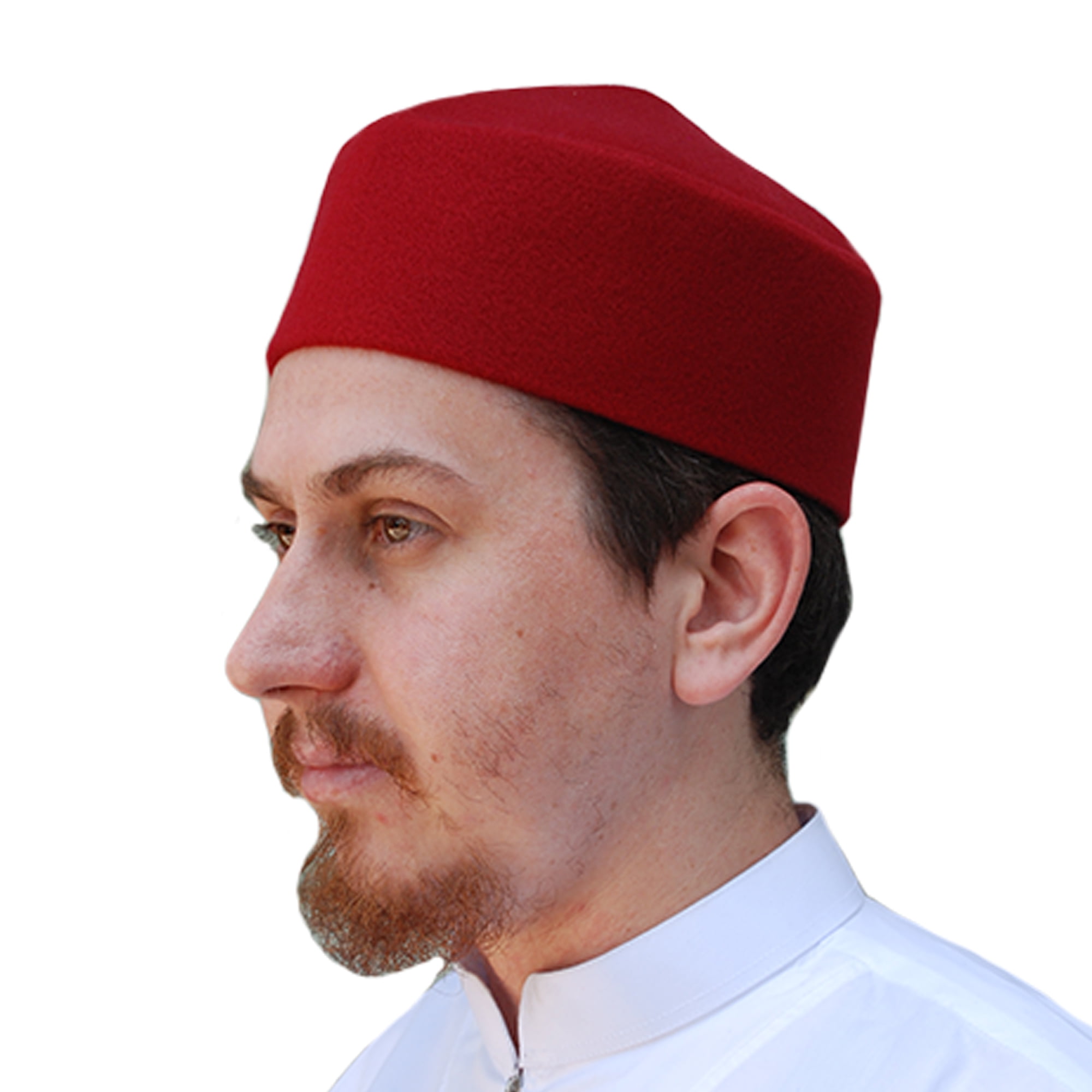 TheKufi® Maroon Moroccan Handmade Fezstyle Kufi Hat Cap with Pointed