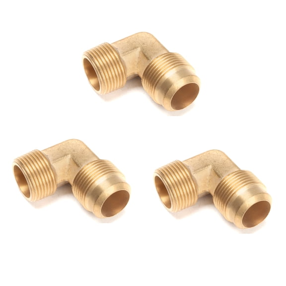 LTWFITTING Brass Flare3/4" OD x 3/4"Male NPT 90 Degree Elbow Tube Fitting (Pack of 3)