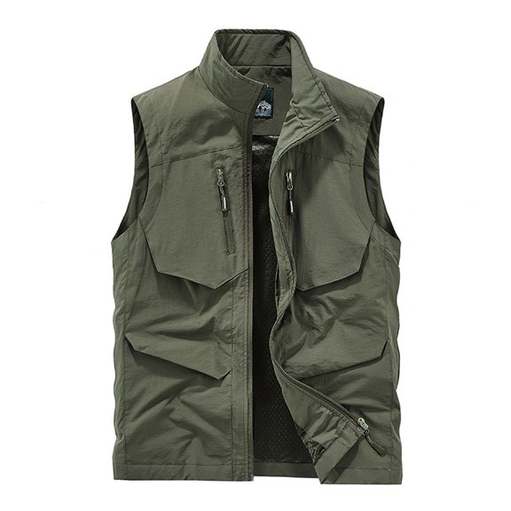 Brglopf Men's Outdoor Fishing Vest Casual Work Lightweight Cargo Vests Photography Tour Fishing Waistcoat Vest with Pockets