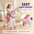 thumbnail image 3 of PonyCycle Ride-On Unicorn Toy for Kids, No Battery Riding Toy with Hand Brake, Indoor Outdoor Use, Ages 4–7, Pink, E412, 3 of 11