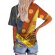 thumbnail image 4 of Blusa de Manga Corta Cuello Redondo Impreso Señoras Casual Top, Blusa Ligera de Poliéster para el Trabajo, la Fiesta Y Toda la Temporada de Uso Diario, 4 of 4