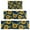 Blue Sunflower Leaf, variant on Black Sunflower Pattern Kitchen Rugs Sets Of 3,Kitchen Runner Rugs Non Skid Washable,Decorative Kitchen Floor Mats for Kitchen,Sink,Laundry,17"x30"+ 17"x47" + 17"x59"