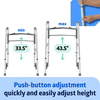 Medline Bariatric Folding Walker for Seniors, Heavy Duty, Extra Wide, 5-In Wheels, 500 lb Capacity, Aluminum, Silver